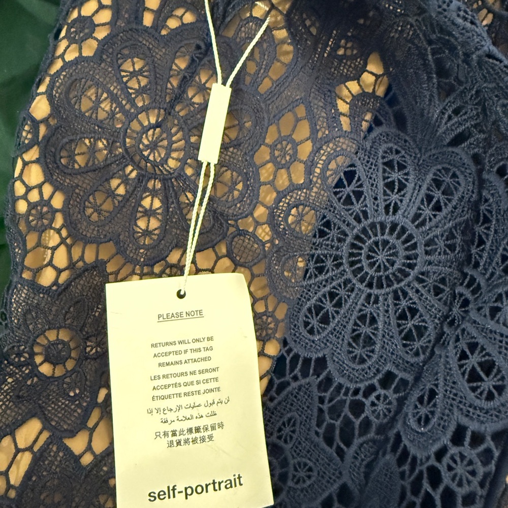 Self-Portrait Navy Lace Midi Dress - Picture 4 of 5